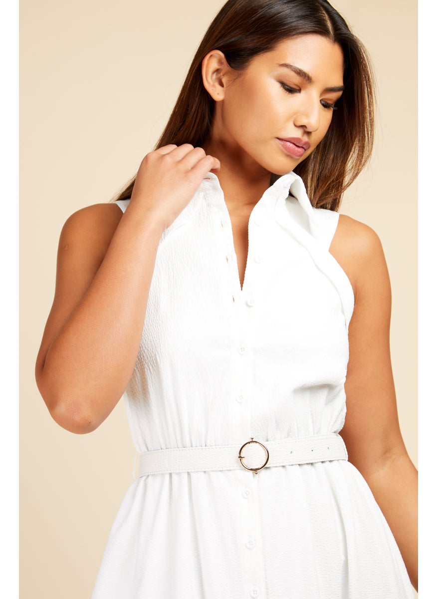 Belted Halter Midi Dress