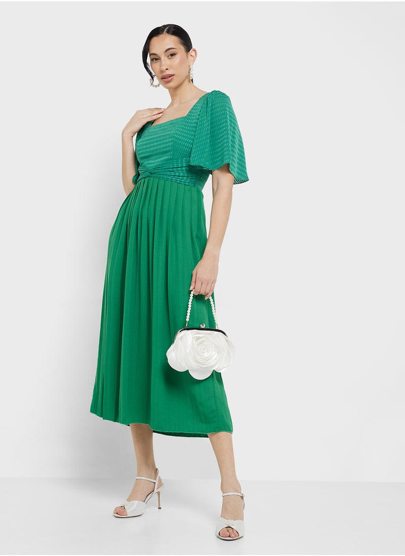 Flutter Sleeve Midi Dress