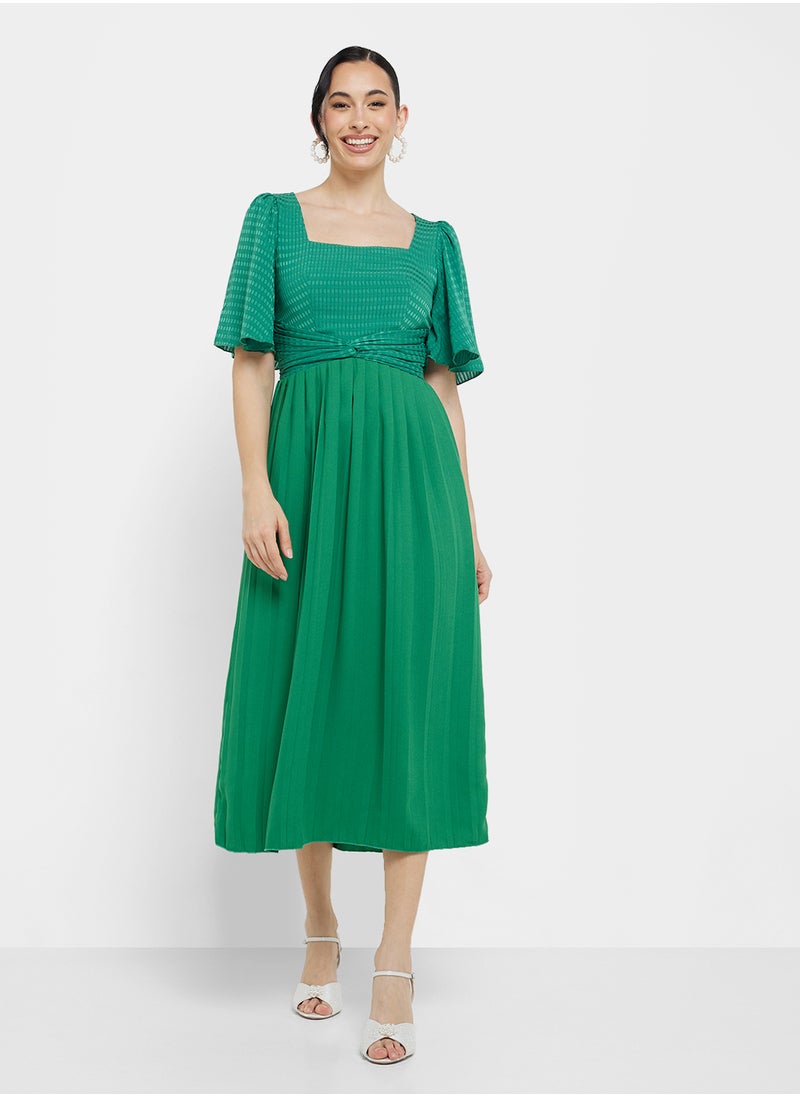Flutter Sleeve Midi Dress