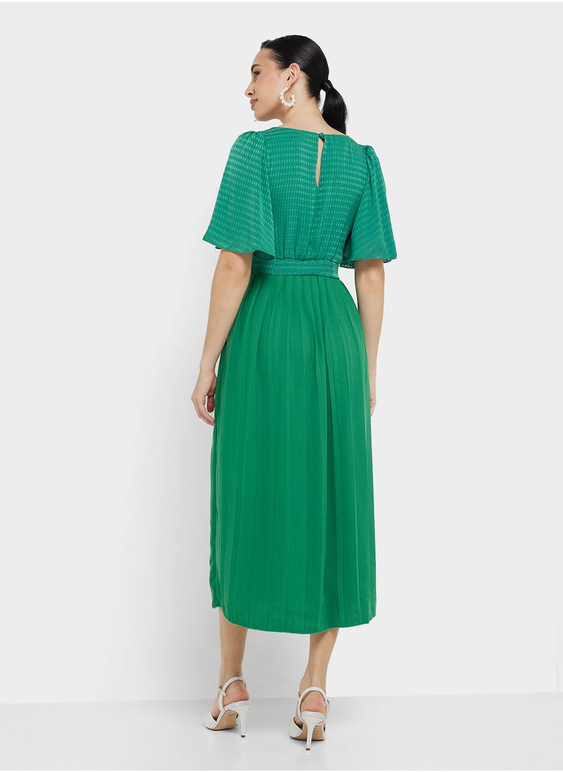 Flutter Sleeve Midi Dress