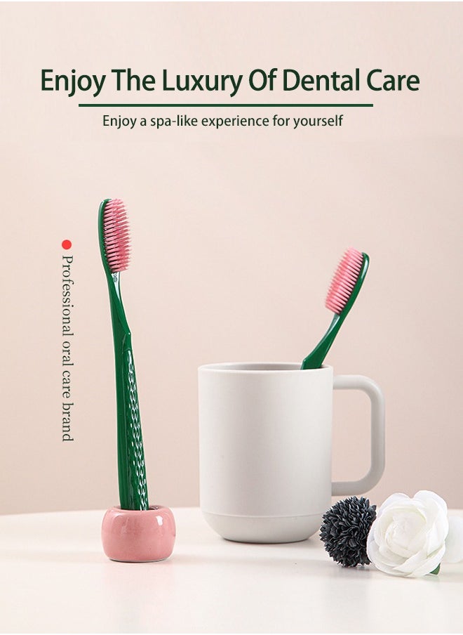 Extra Clean Toothbrush,Long head Bulk Toothbrush Pack, Adult Toothbrushes with Ergonomic Handle and Circular Cleaning Bristles, Helps Remove Surface Stains, 5 Pack