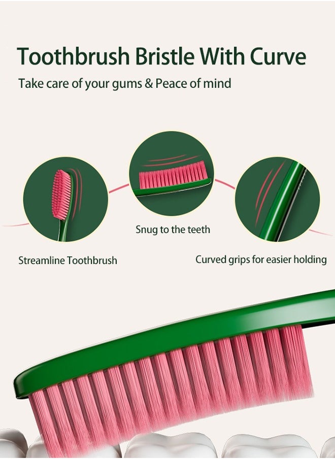 Extra Clean Toothbrush,Long head Bulk Toothbrush Pack, Adult Toothbrushes with Ergonomic Handle and Circular Cleaning Bristles, Helps Remove Surface Stains, 5 Pack
