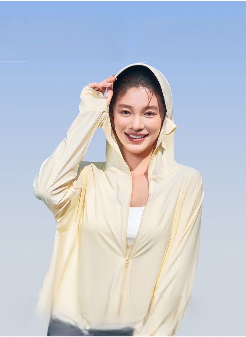 Summer Ice Silk Sunscreen Clothing Women Upf50 + Anti-Ultraviolet Thin Breathable Outdoor Cycling Sunscreen Clothing