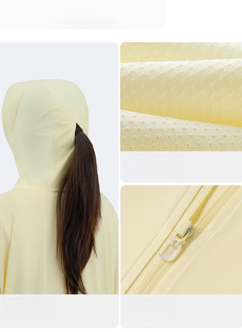 Summer Ice Silk Sunscreen Clothing Women Upf50 + Anti-Ultraviolet Thin Breathable Outdoor Cycling Sunscreen Clothing