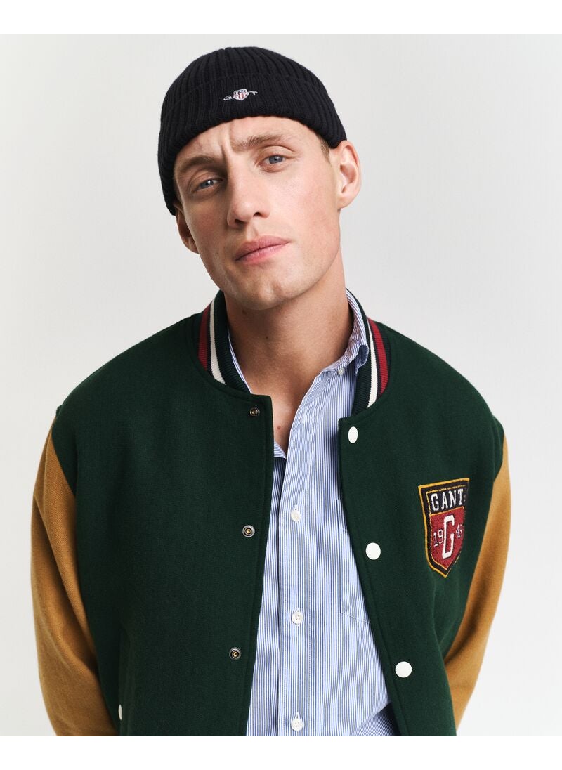 WOOL BLEND VARSITY JACKET