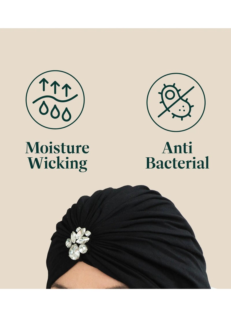 Celine Black White Diamond - Bamboo Fabric Headwear for Women