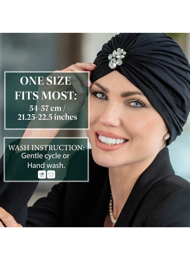 Celine Black White Diamond - Bamboo Fabric Headwear for Women