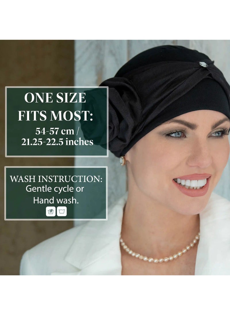 Mirabella Black Jewel - Bamboo Headwear for Women