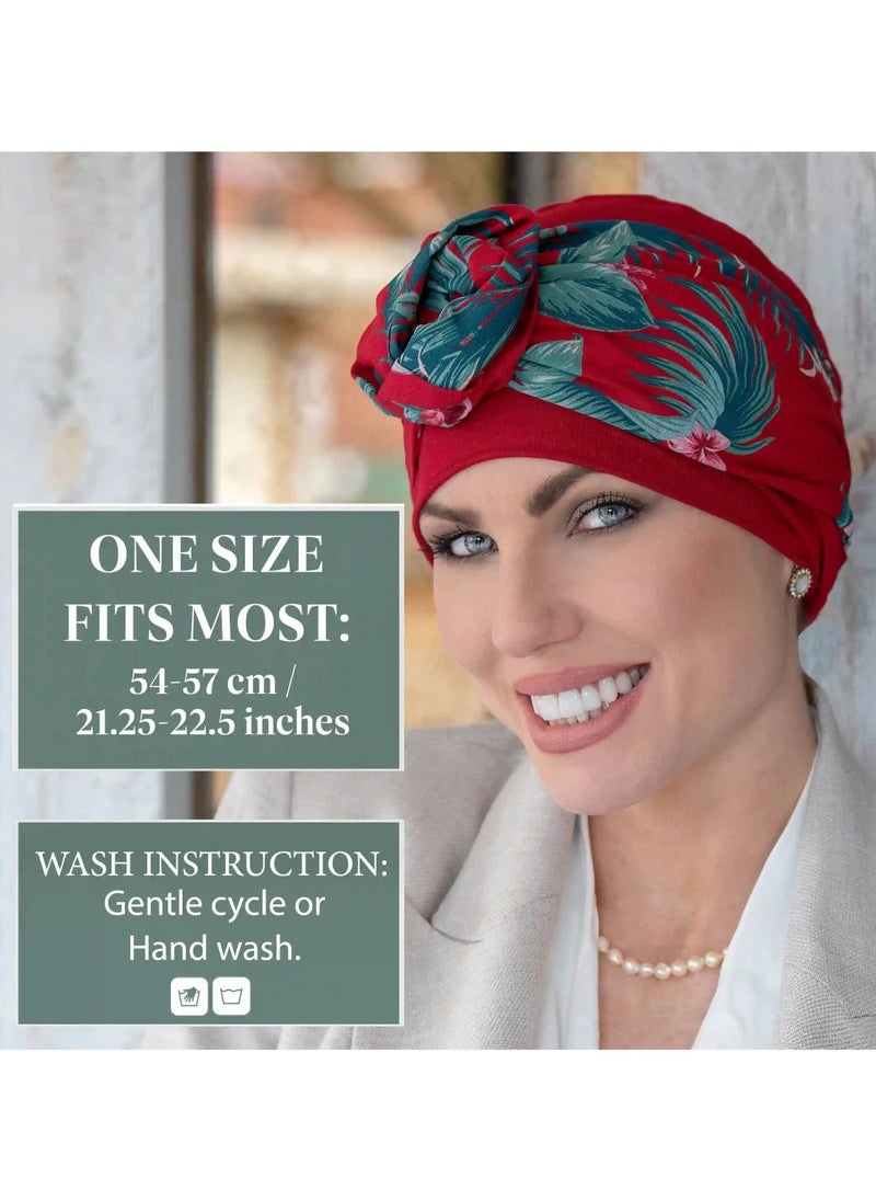 Mirabella Red Rose -  Luxury Bamboo Headwear for Women