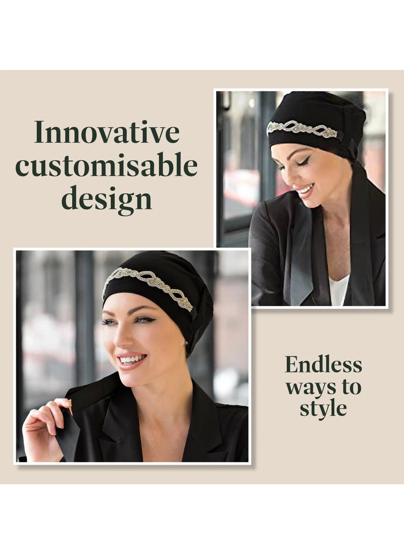 Yanna Black Diamond Plait -  Luxury Bamboo Headwear for Women
