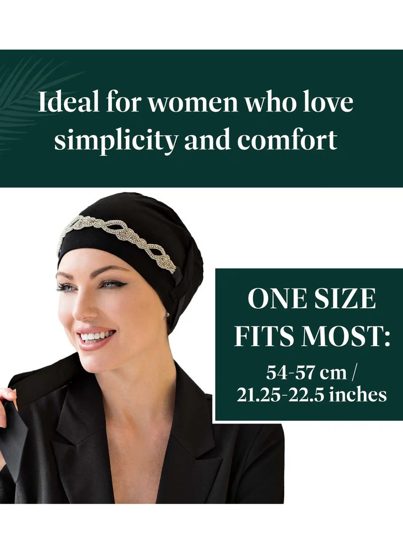 Yanna Black Diamond Plait -  Luxury Bamboo Headwear for Women