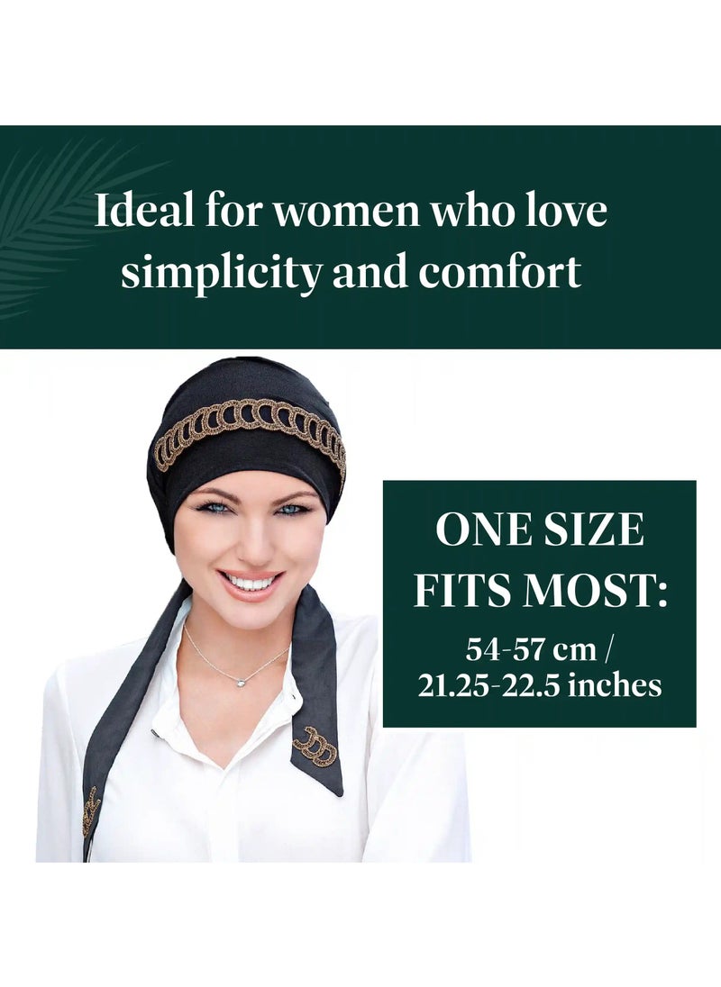 Yanna Black Golden Diadem -  Luxury Bamboo Headwear for Women