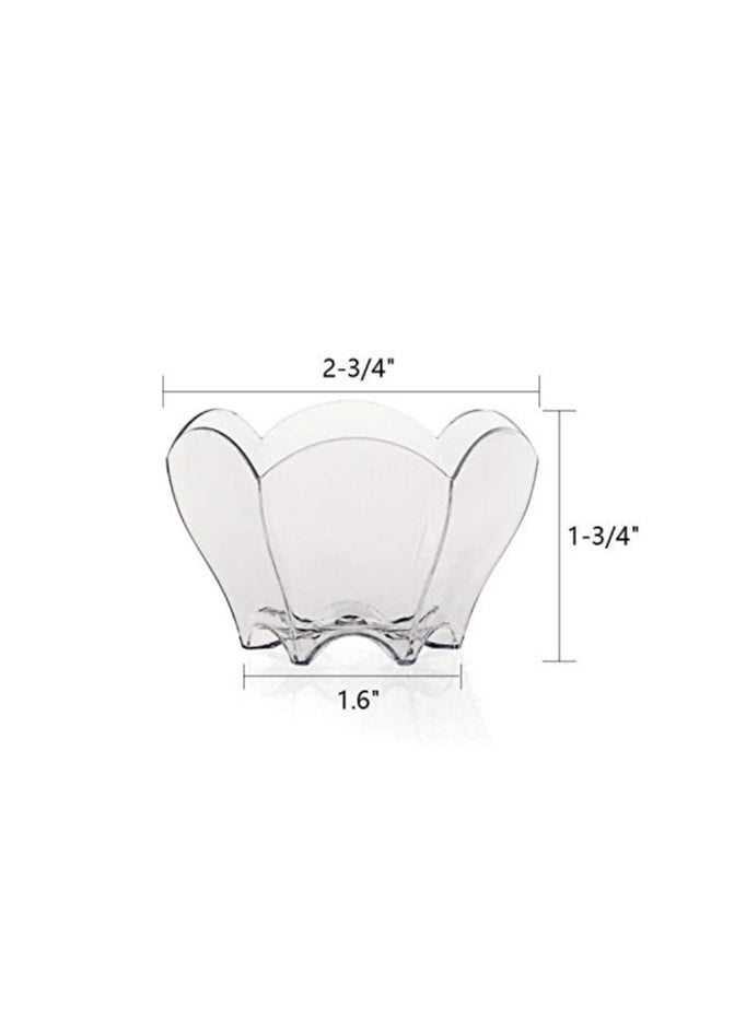 100 Pack Mini Dessert Cups with Spoons, 2.5oz Clear Small Serving Bowl for Party Desserts (Flower Shape)