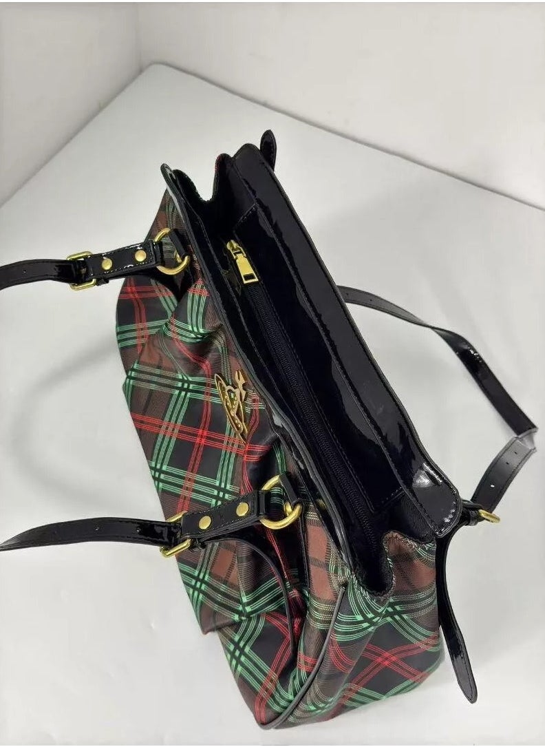 Tote bag plaid underarm bag