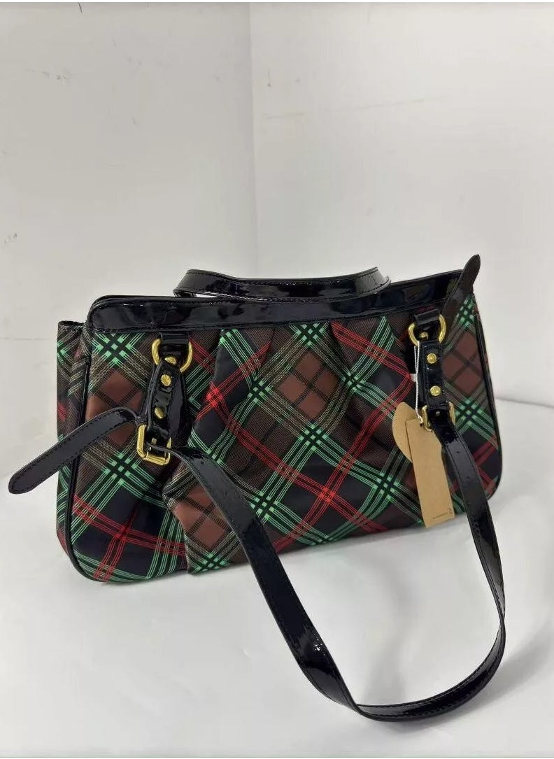 Tote bag plaid underarm bag