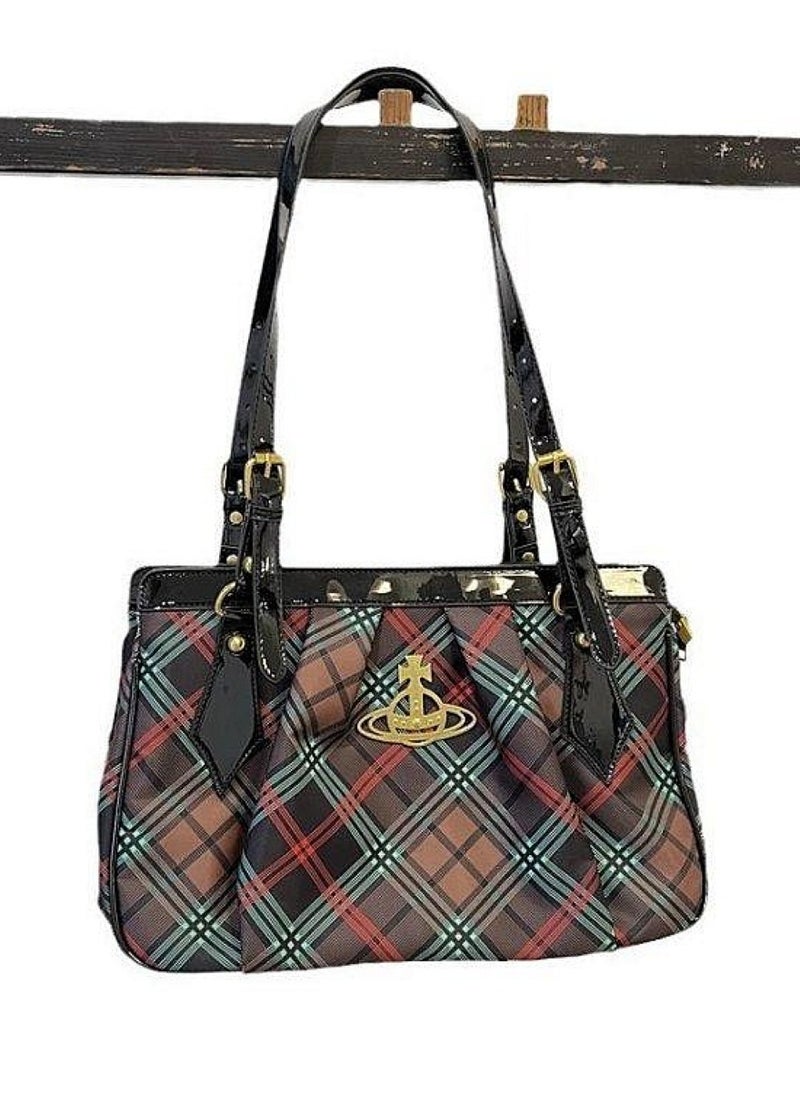 Tote bag plaid underarm bag