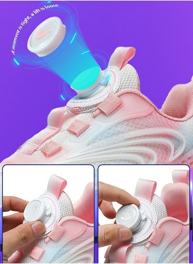 LED Two-wheel Flash Stylish Shiny Sneaker Skates with Wheels and Lightning Soles for Easy Swivel Buckle Kids Shoes