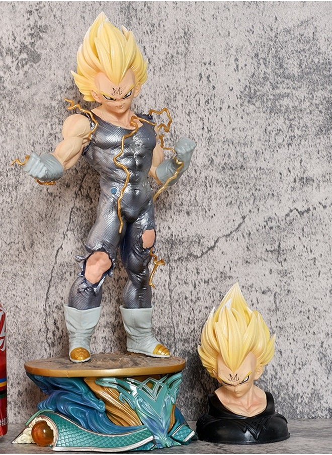 Dragon Ball Vegeta Action Figure Decorative Resin Sculpture Home Decor Statue, Art Figurine Home Ornament Decoration for Office, Living Room, Bedroom, Book Shelf, TV Cabinet, Desktop