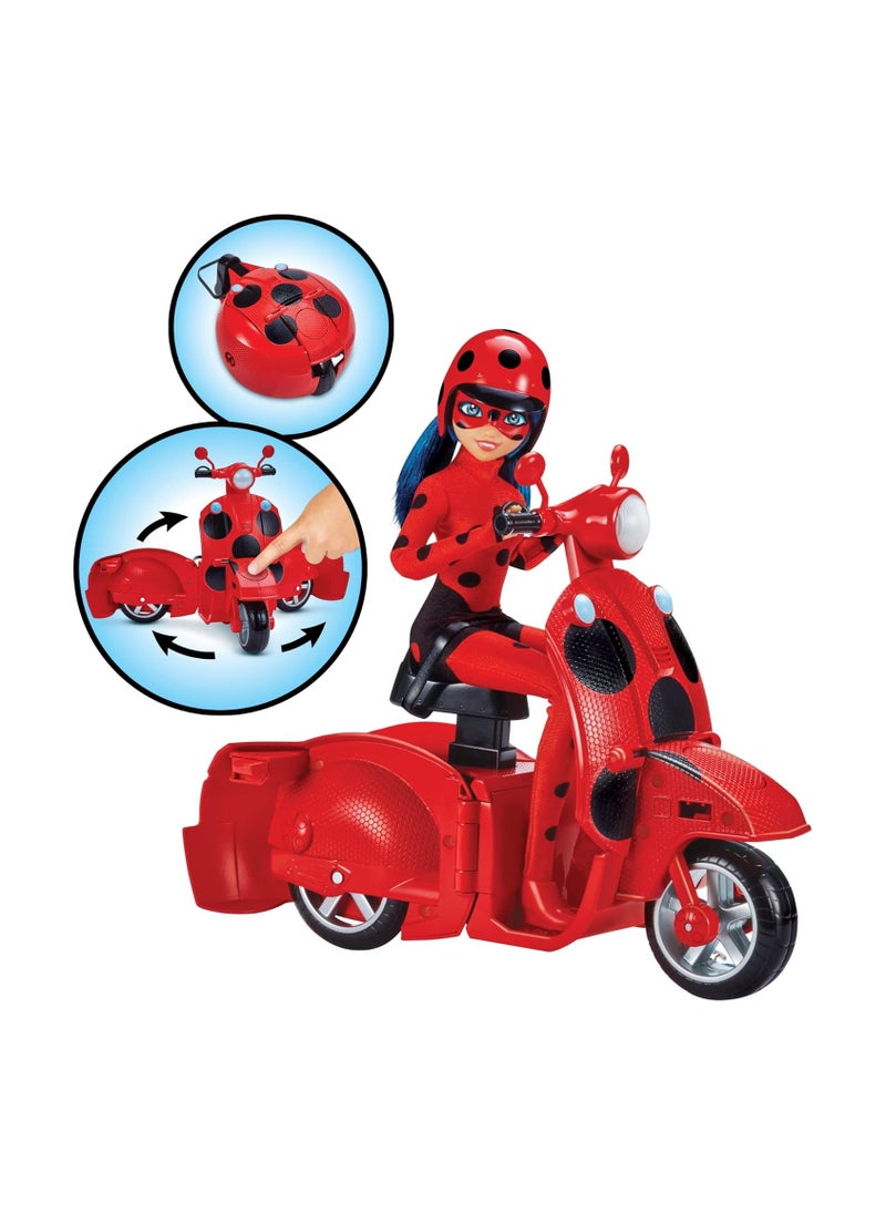 LADYBUG SWITCH N GO SCOOTER WITH DOLL
