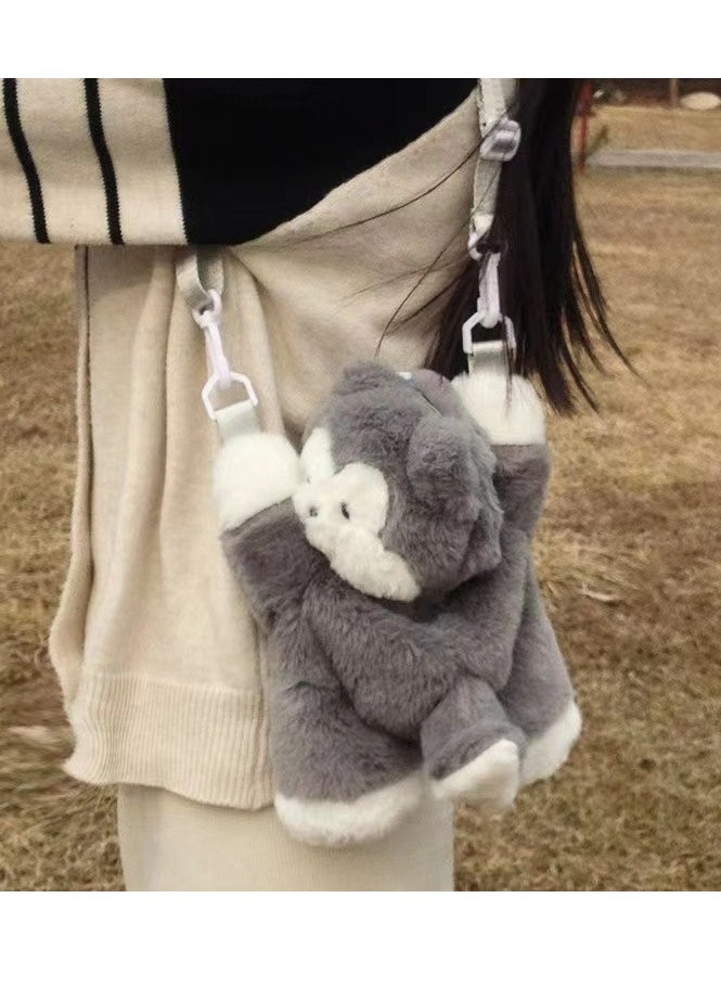 PawPaw Husky Puppy Cute Plush Crossbody Bag Doll Cartoon Backpack Gift for Kids, Friends, or Girlfriend