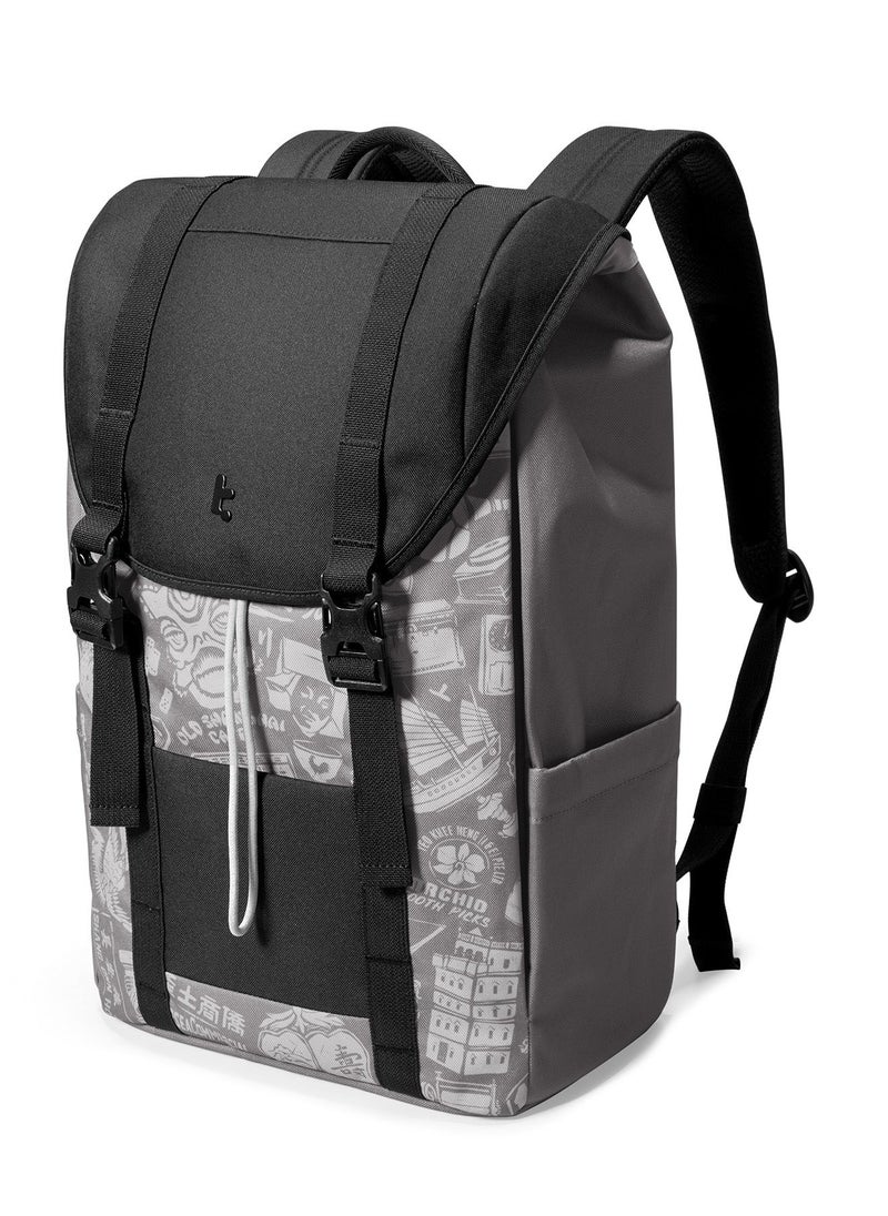 Vintpack OCHM TA1 Flap Laptop Backpack, Lightweight, Water-Resistant Travel Casual Daypack, Slim Durable Work-pack Rucksack for 13-16 Inch MacBook Laptop, Large Capacity, Eco-Friendly Backpack 22L