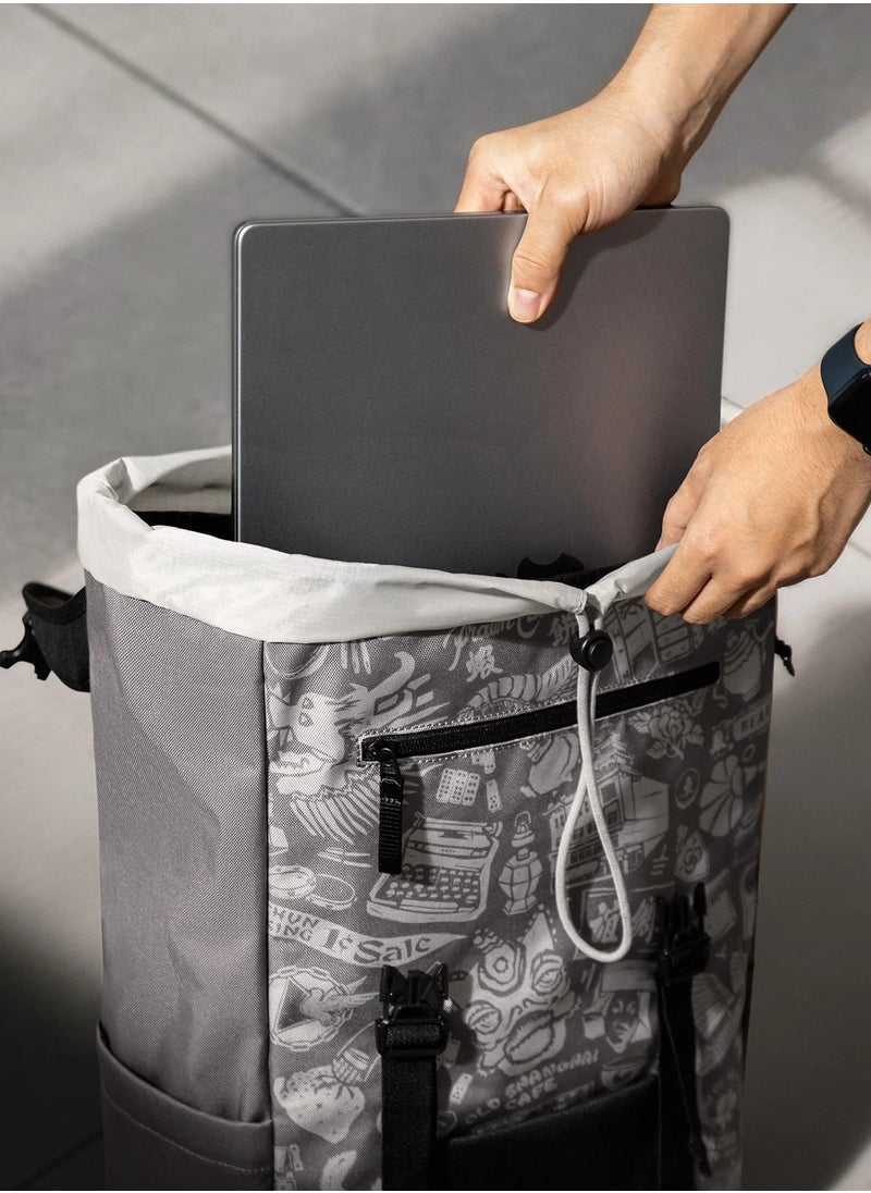 Vintpack OCHM TA1 Flap Laptop Backpack, Lightweight, Water-Resistant Travel Casual Daypack, Slim Durable Work-pack Rucksack for 13-16 Inch MacBook Laptop, Large Capacity, Eco-Friendly Backpack 22L