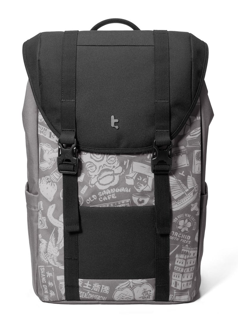 Vintpack OCHM TA1 Flap Laptop Backpack, Lightweight, Water-Resistant Travel Casual Daypack, Slim Durable Work-pack Rucksack for 13-16 Inch MacBook Laptop, Large Capacity, Eco-Friendly Backpack 22L