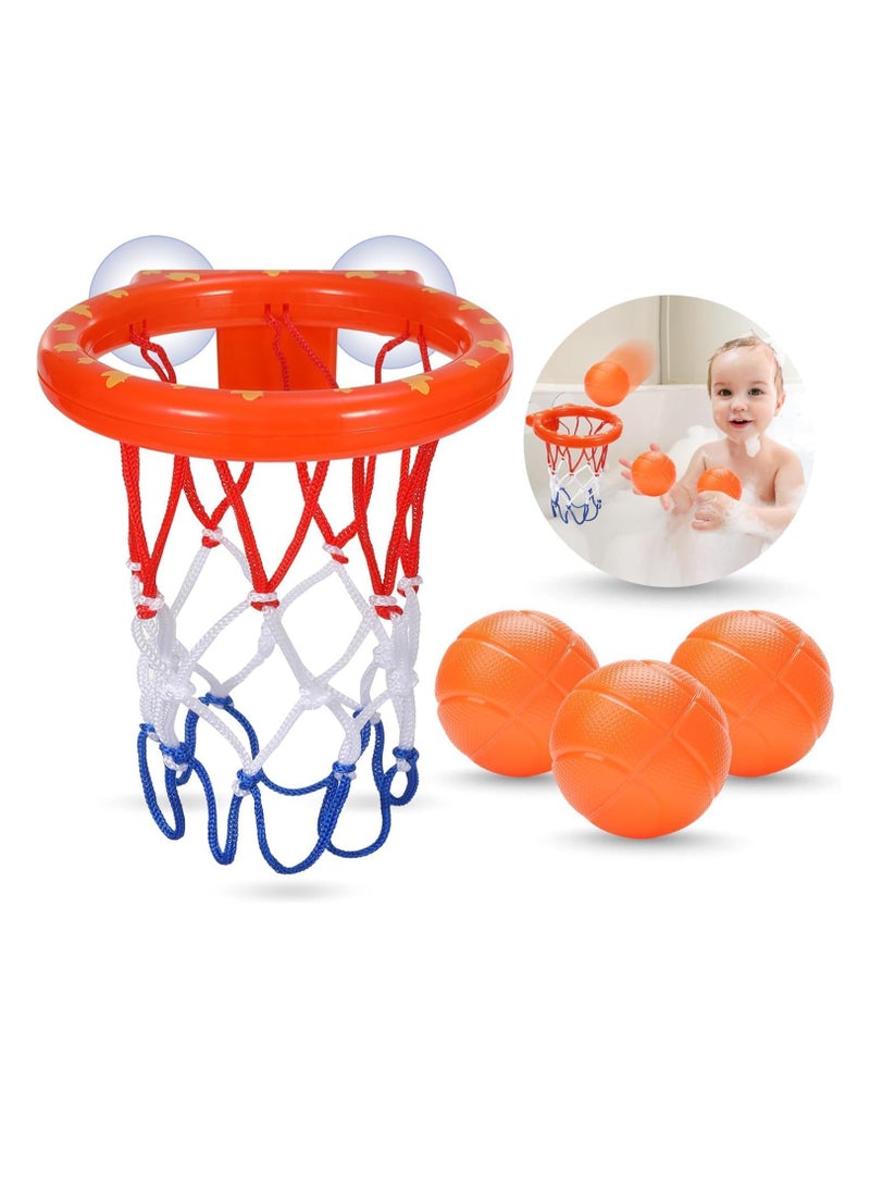 Bath Toys - Bathtub Basketball Hoop for Kids Toddlers - Bath Toys Shower Toys for Kids Ages 4-8,Suction Cup Basketball Hoop u0026 3 No Hole Balls Set for Boys Girls