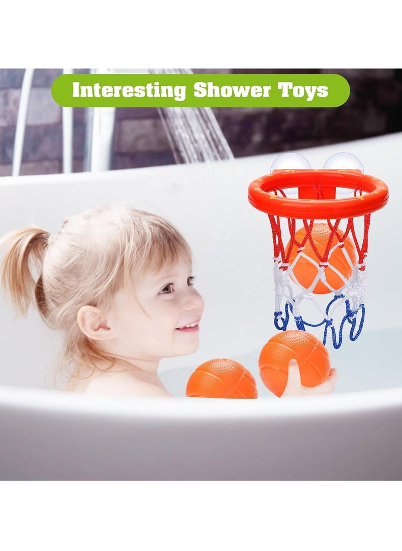 Bath Toys - Bathtub Basketball Hoop for Kids Toddlers - Bath Toys Shower Toys for Kids Ages 4-8,Suction Cup Basketball Hoop u0026 3 No Hole Balls Set for Boys Girls