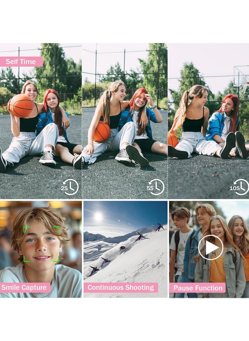 Digital Camera, 4K Vlogging Camera for YouTube Autofocus 48MP UHD Cameras for Photography with Anti-Shake, 16X Digital Zoom Point and Shoot Digital Camera with 32GB Card for Teens Adult Beginner
