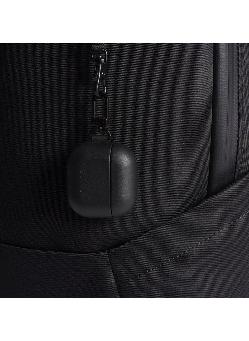 Compatible Case for AirPods 4, Retro Luxurious Genuine Leather Shockproof Wireless Charging Case for Men and Women (Black)