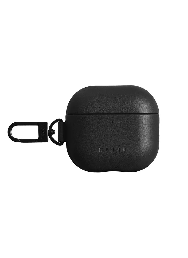 Compatible Case for AirPods 4, Retro Luxurious Genuine Leather Shockproof Wireless Charging Case for Men and Women (Black)
