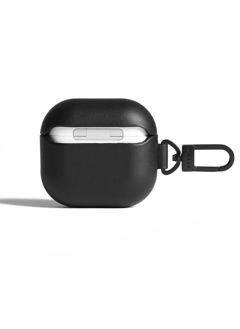 Compatible Case for AirPods 4, Retro Luxurious Genuine Leather Shockproof Wireless Charging Case for Men and Women (Black)