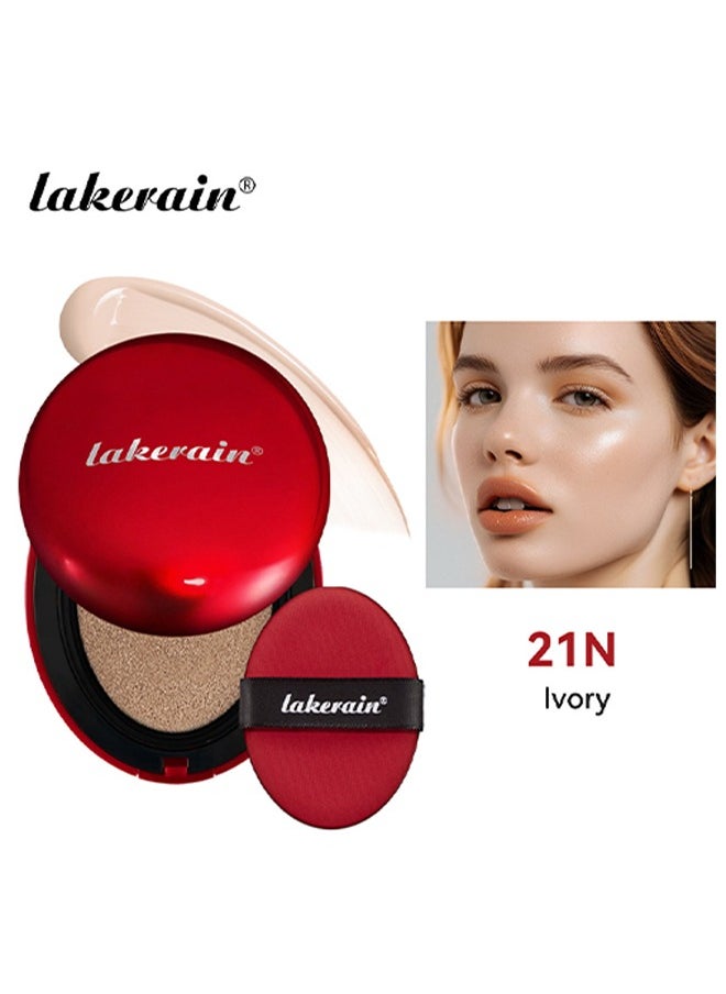 Super Fit Cushion Foundation —Full coverage, Weightless, Skin fit, Satin Glow Finish, Korean Makeup Cushion Foundation21N, IVORY(18 g)