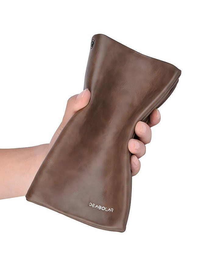 Men's Business Casual Zip Top Handheld Briefcase – Large Capacity Multi-Card Slot PU Leather Wallet With Adjustable Wristband