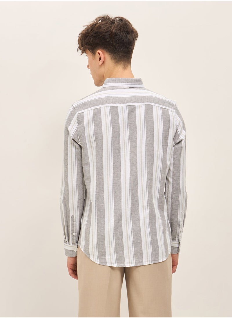 Cotton Shirt for Men | Slim Fit, Long Sleeve, Casual & Formal Wear | Soft, Breathable Fabric for Office, Everyday, & All-Season Use in Classic & Trendy Colors