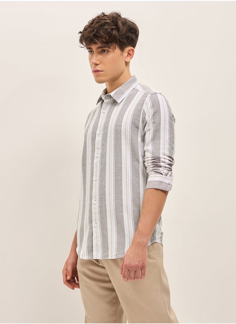 Cotton Shirt for Men | Slim Fit, Long Sleeve, Casual & Formal Wear | Soft, Breathable Fabric for Office, Everyday, & All-Season Use in Classic & Trendy Colors