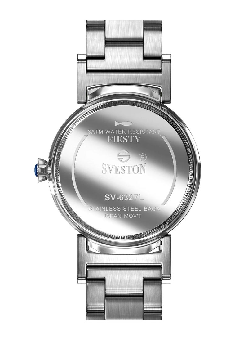 Fiesty Women's Analog Quartz Blue Dial Stainless Steel Watch SV 6327