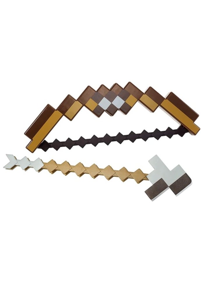 Minecraft Toy Bow and Arrow Weapon Plastic Fires Brown Enchanted Bow and Arrow