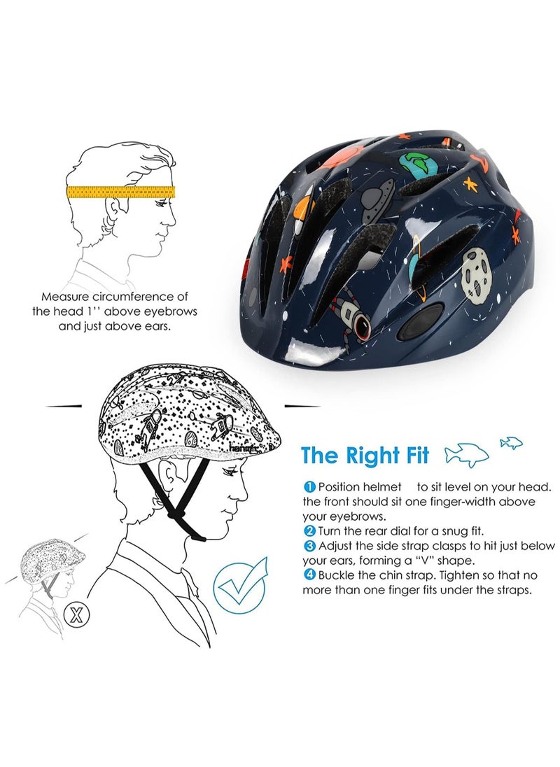 Kids Bike Helmet, Toddler Helmet Adjustable Uni, Toddler Bike Helmet Aged 3-8 Years Old, For Skating, Bike, Scooters and more