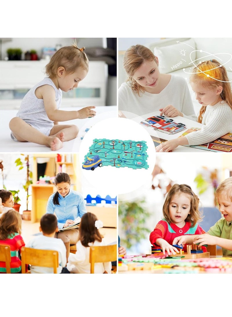 DIY Assembling Electric Trolley, Children's Educational Puzzle Track Car Play Set, Rail Car Building Toys DIY Vehicle Car Track Puzzle Toys for Kids Ages 3+