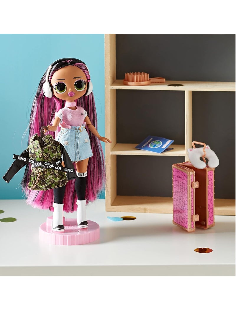 OMG World Traveler Fashion doll - CITY BABE - With 15 surprises incl. outfit, shoes, travel accessories u0026 more - Reusable play set - Collectable - For kids aged 4+ years.