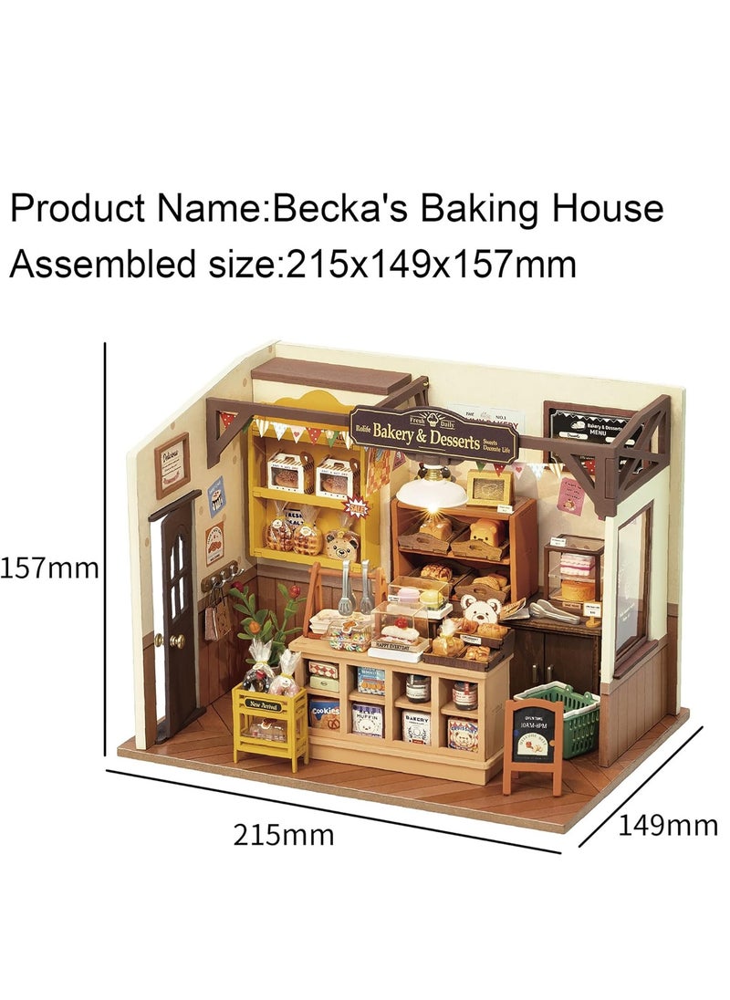 DIY Miniature House Becka's Baking House Handmade Dolls House Model Kits for Adults to Build with Accessories Toys