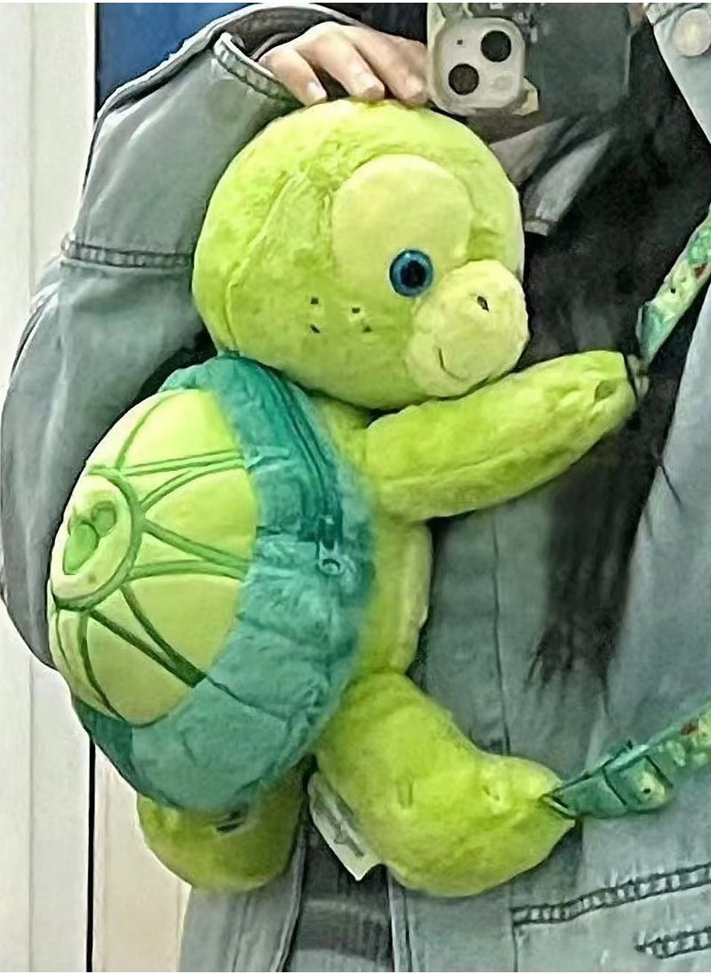 Cartoon Plush Little Turtle Backpack-Adorable plush turtle-shaped backpack from Olo Mi La, perfect as a gift for children or friends.