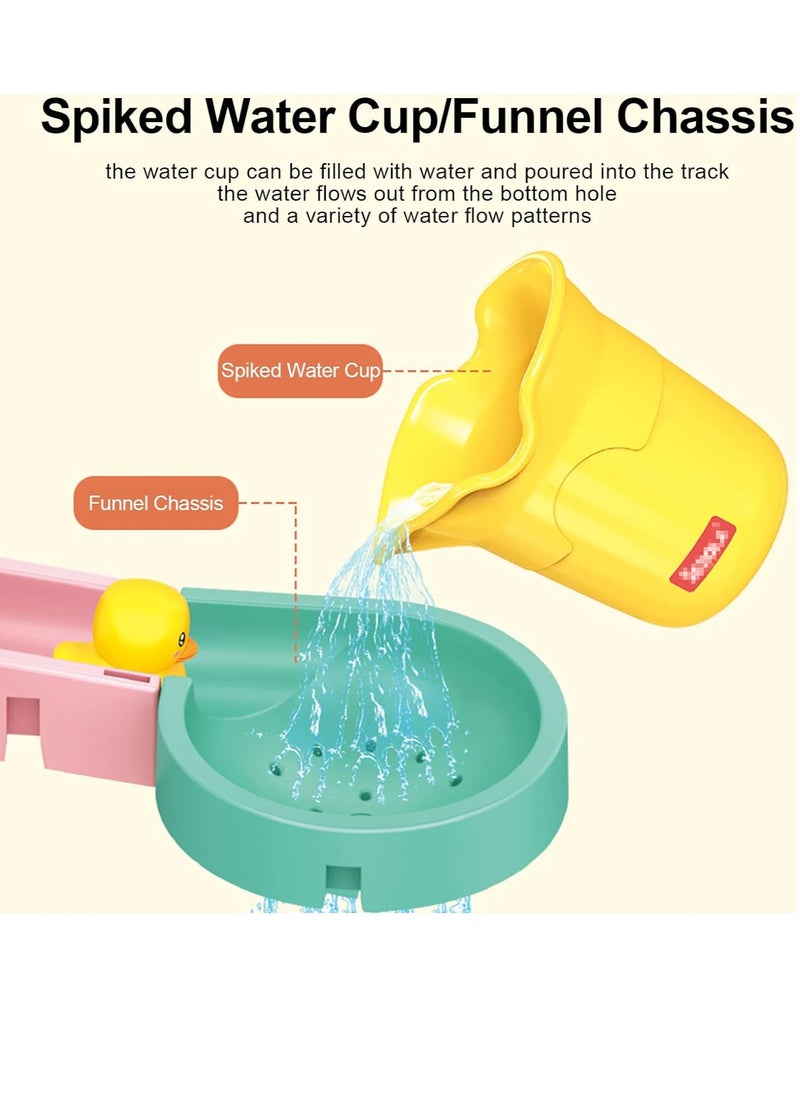 Lovely Duck Slide Toy Bath Toys Water Tracks for Kids,Colorful Toys for Bathtub Shower Slides for Birthday Gifts for Kids