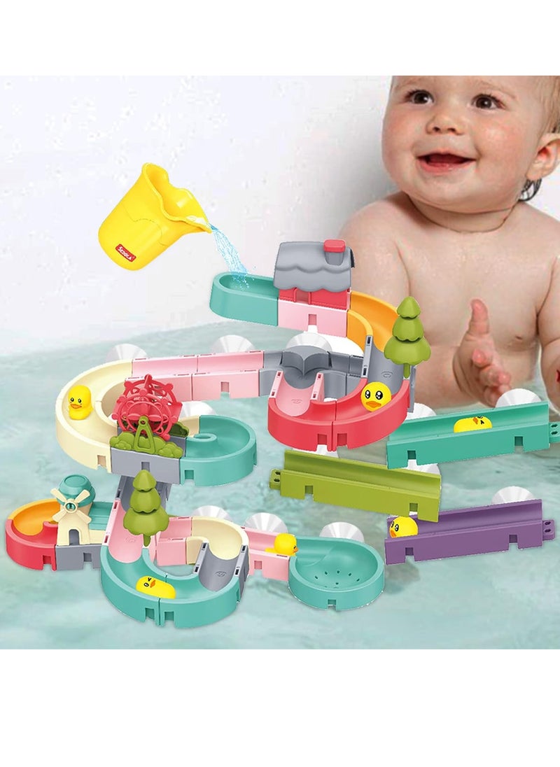 Lovely Duck Slide Toy Bath Toys Water Tracks for Kids,Colorful Toys for Bathtub Shower Slides for Birthday Gifts for Kids