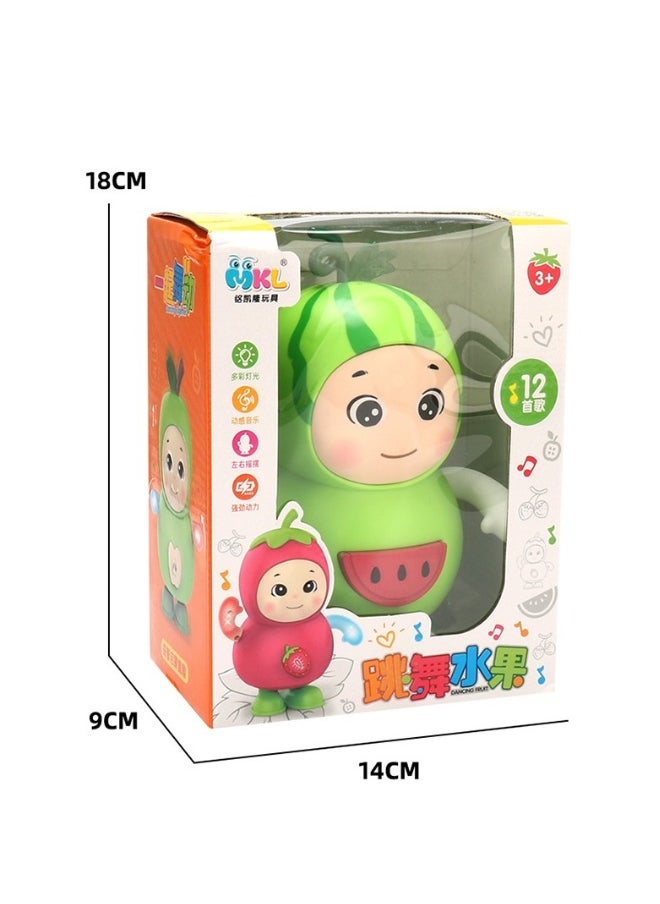 A glowing strawberry fruit toy that sings and dances