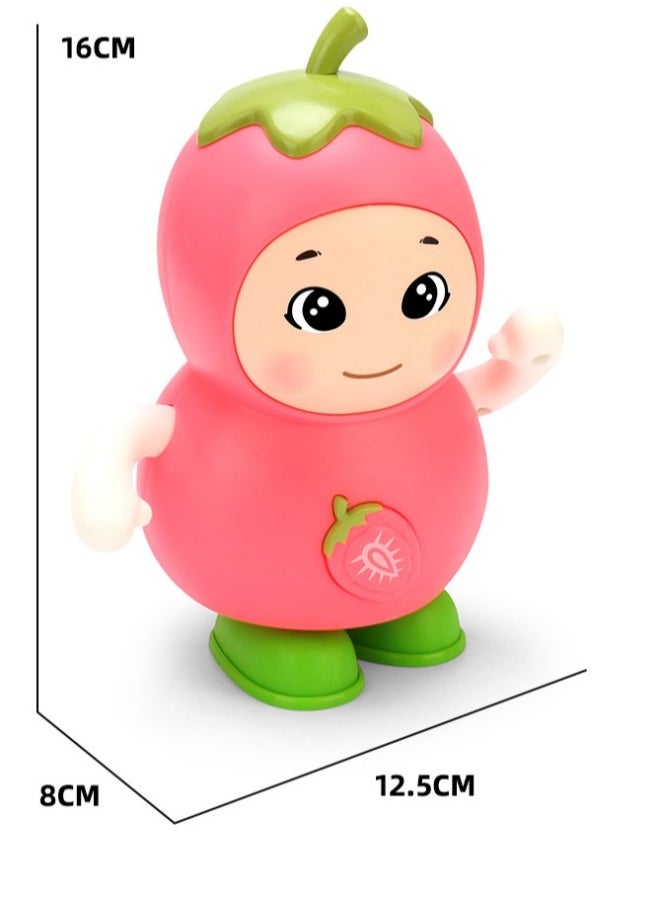A glowing strawberry fruit toy that sings and dances