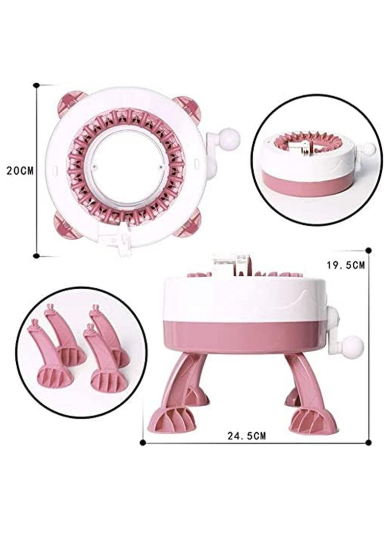 48-Needle knitting machine, circular loom, rotary loom, double-needle rotary machine for adults and children, scarves, hats, socks, gloves, DIY toys (48 needles)