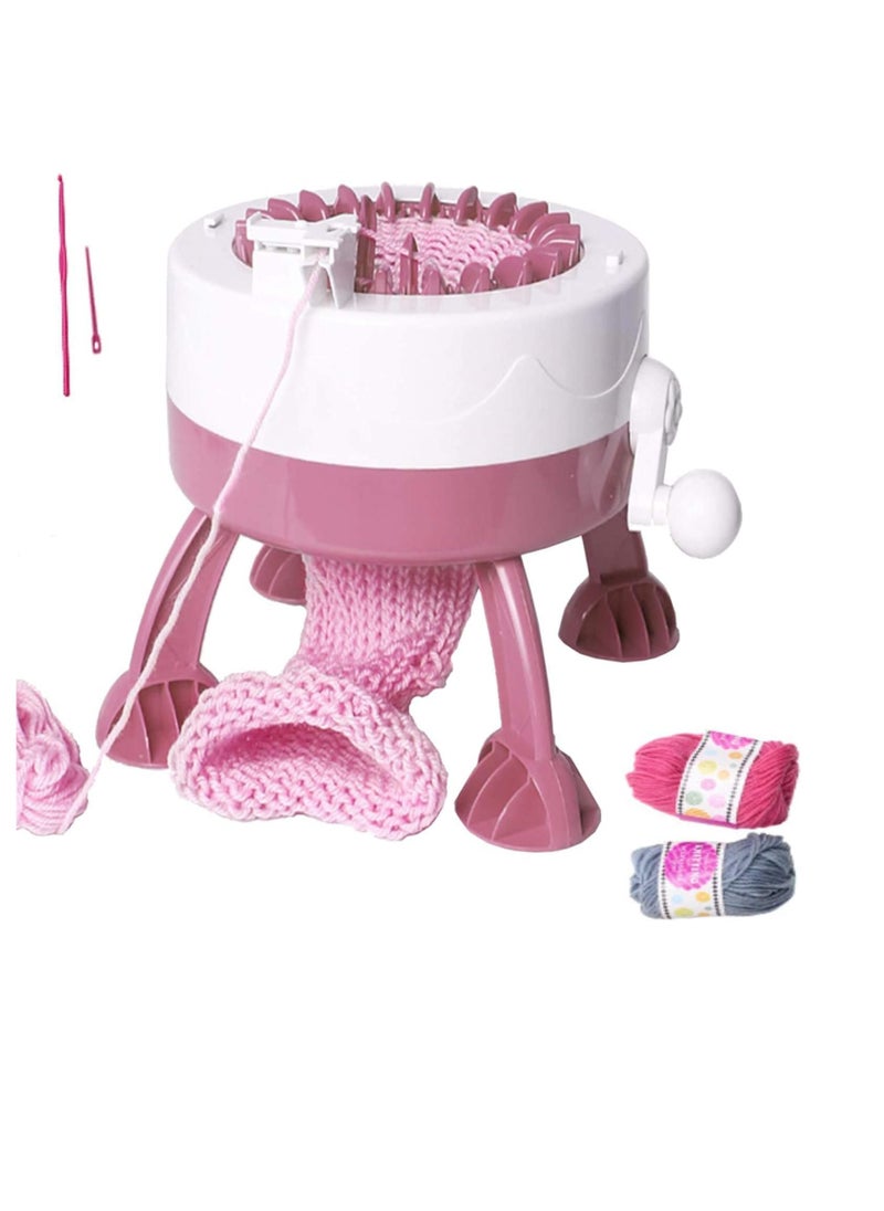 48-Needle knitting machine, circular loom, rotary loom, double-needle rotary machine for adults and children, scarves, hats, socks, gloves, DIY toys (48 needles)
